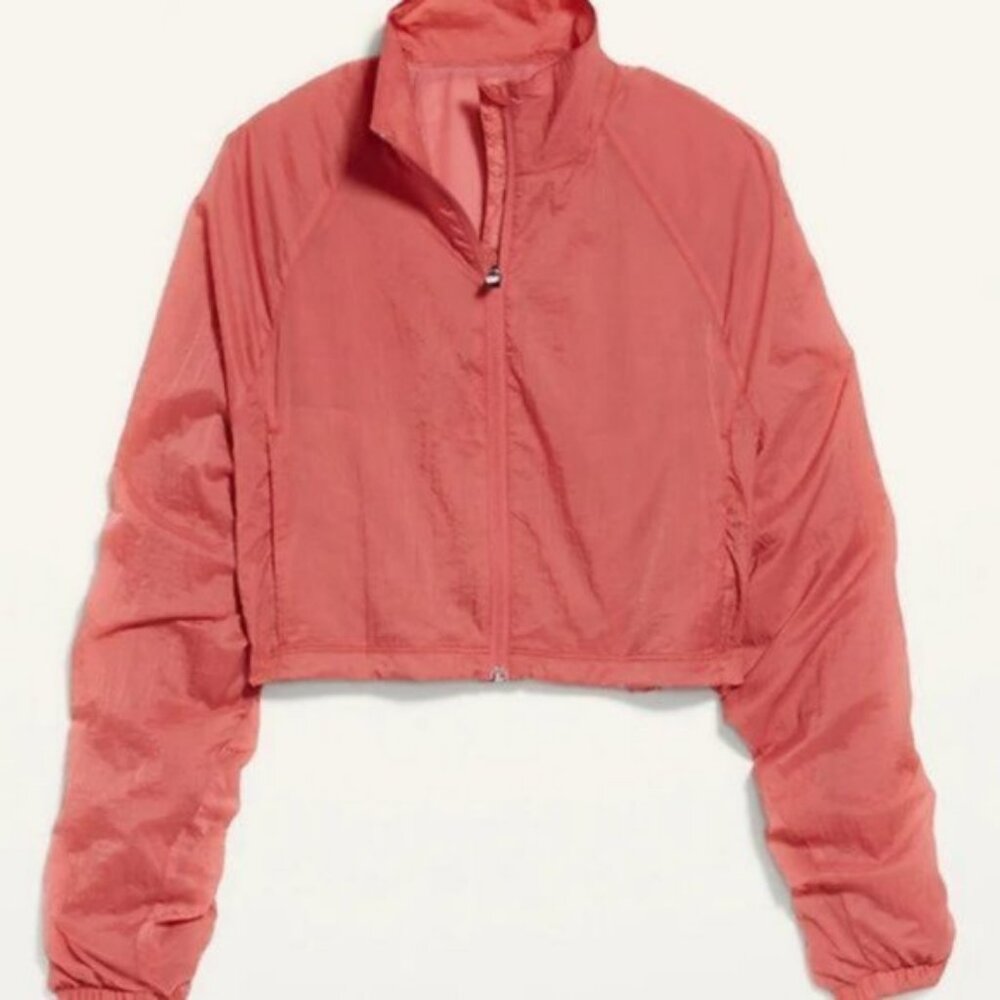 Nwt Old Navy Coral Cropped Lightweight Water-Repellent Run Jacket Plus size 4